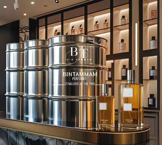 Bintammam Perfumes – Trusted Supplier of Bulk and Retail Fragrance Oils Since the 1990s Bintammam Perfumes showroom in Dubai, a wholesale and retail supplier of bulk fragrance oils with decades of expertise and quality service.